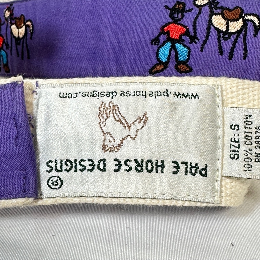 Pale Horse Cowboycore Embroidered Cotton Western D-Ring Belt Purple Boho Folk - Picture 6 of 11